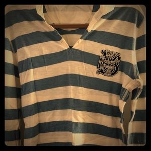 Burberry Striped Cotton Shirt (blue/cream)